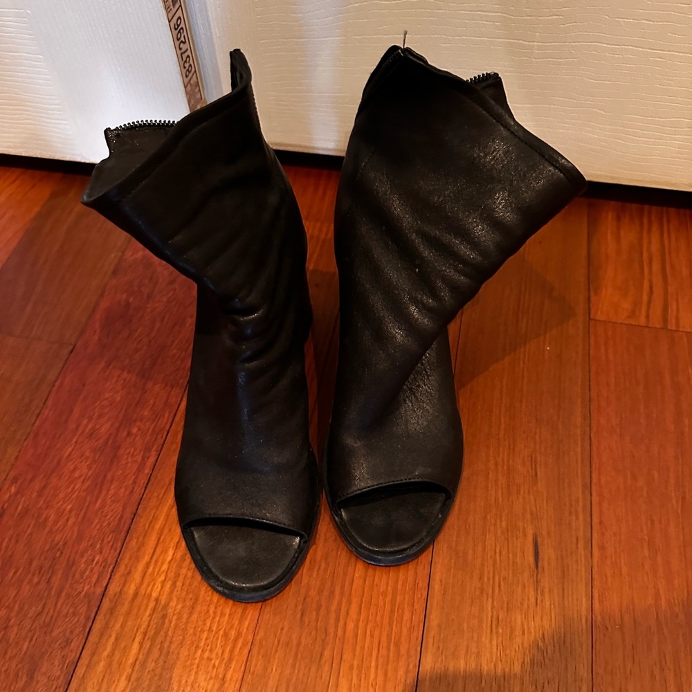 Steven By Steve Madden Zip Open Toed Heel Booties - image 2